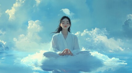 Canvas Print - Tranquil Meditation on a Cloud