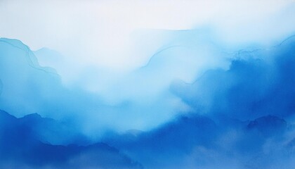 Poster - Serene Ocean Inspired Abstract Fluid Art in Shades of Blue and White. Flowing Watercolor Texture with Gentle Waves and Swirling Patterns, Perfect for Interior Wall Art, Website Background