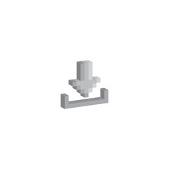 Poster - isometric pixel download icon vector 8 bit game
