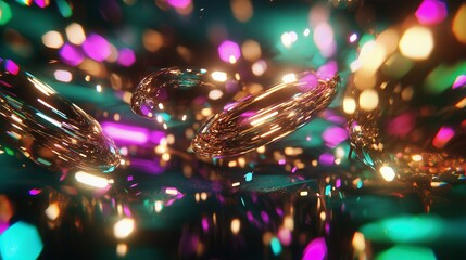 Poster - Close-Up of Glitter Particles Sparkling in Light