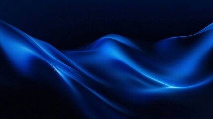 Black dark azure cobalt sapphire Blue Abstract Gradient Background with Wavy Blur Line Leading