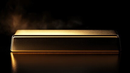 Aufkleber - A pristine, lustrous gold bar shining brightly on a rich, dark background, symbolizing purity, wealth, and financial success.