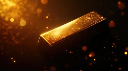 Aufkleber - A pristine, lustrous gold bar shining brightly on a rich, dark background, symbolizing purity, wealth, and financial success.