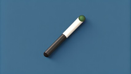 Wall Mural - Black, White, and Green Cylinder on a Blue Background