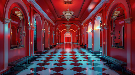 Aufkleber - Royal style interiors, disco, club, red.