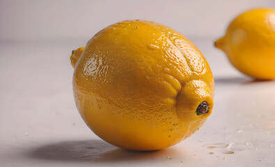 Aufkleber - A lemon is sitting on a table