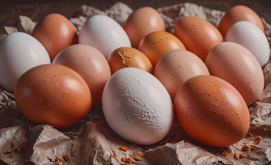 Poster - A dozen eggs are sitting on a piece of paper