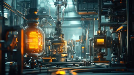 Poster - Industrial Machinery in a Futuristic Setting