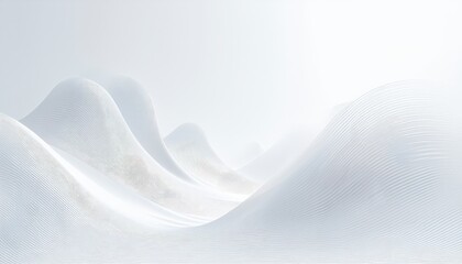 Wall Mural - abstract serene white wavy landscape with soft curves and minimalist design elements.