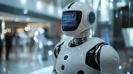 Poster - Futuristic Robot Display in Modern Environment
