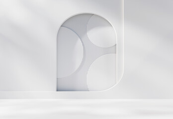 Fototapete - Abstract white wall background , 3d rendering
