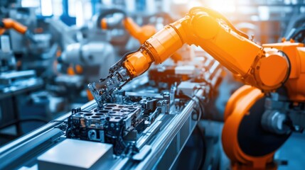 Poster - Industrial Robot Arm in Automated Manufacturing Process