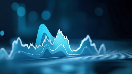 Leinwandbilder - A futuristic graphic displaying a dynamic wave pattern that represents data analytics or digital trends in a tech-oriented environment.