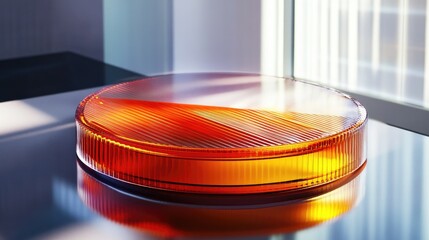 Poster - Abstract Orange Circular Design with Lines