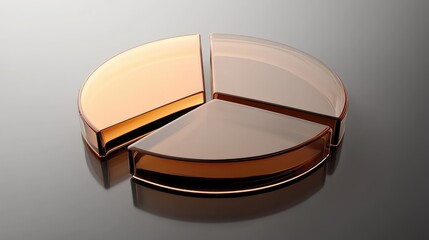 Poster - Elegant Glass Pie Chart on Reflective Surface