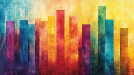 Poster - Colorful Abstract Vertical Bars Artwork