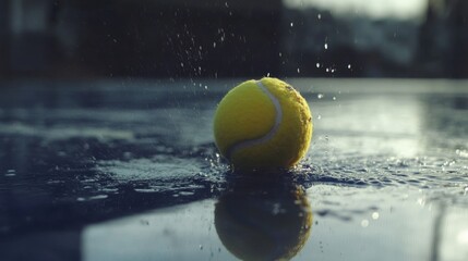 A Pause in the Action: The Humble Tennis Ball, Center Stage on a World-Famous Court