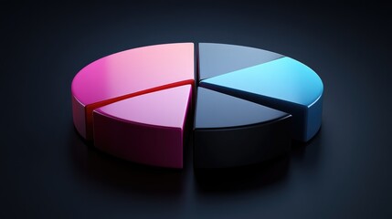 Poster - Colorful Pie Chart on Dark Background