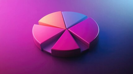Poster - Colorful Pie Chart on Gradient Background