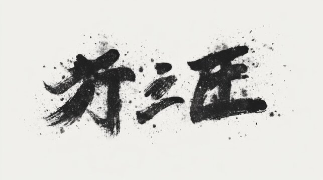 Japanese Calligraphy: Black Ink on White Paper