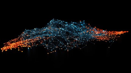 Poster - Abstract Network Visualization in Blue and Orange