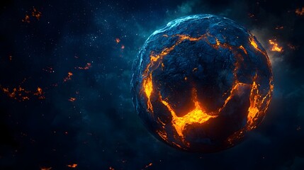 Wall Mural - glowing planet earth symbolizing the raw power of the core
