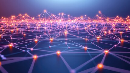 Poster - Abstract Network Connections in Vibrant Colors