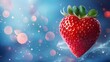 © Valeriya - Cute Valentine's Day Background with Strawberry Heart: Sweet Romantic Decor