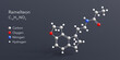 © Сергей Шиманович - ramelteon molecule 3d rendering, flat molecular structure with chemical formula and atoms color coding