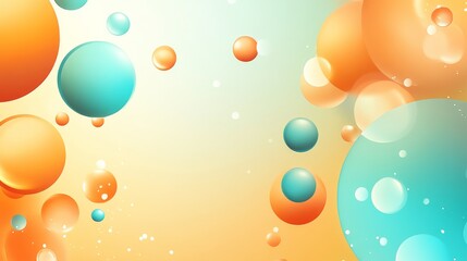 Poster - Colorful abstract background with floating spheres in gradient hues