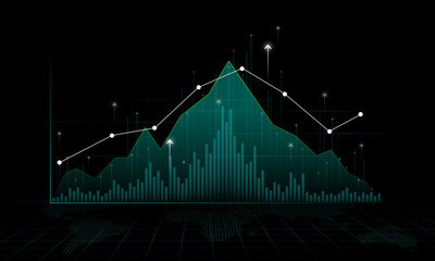 Wall Mural - financial analysis graphs, stock markets and global business trends
