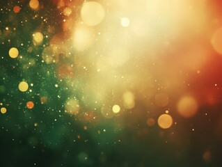 Poster - Experience the enchantment of abstract bokeh lights in red green and gold with a soft dazzle