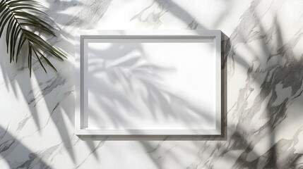 Poster - Minimalist White Frame with Marble Background for Sleek Product Presentation