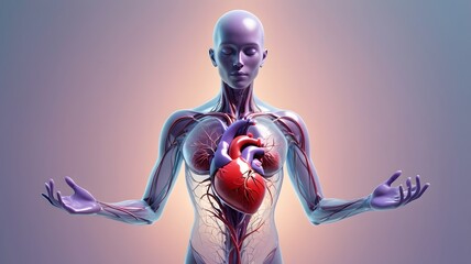 Poster - A Stunning Transparent Human Figure with Radiance Captured in an Ethereal Setting for Creative and Artistic Projects
