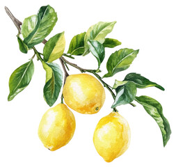 png lemon tree branch lemons watercolor fruit.