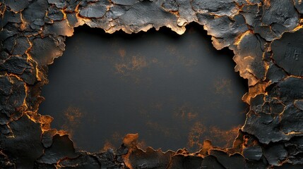 Poster - Textured Dark Background with Cracked Edges