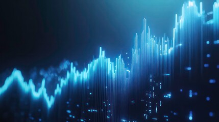 Poster - Abstract visualization of data represented as a glowing waveform.