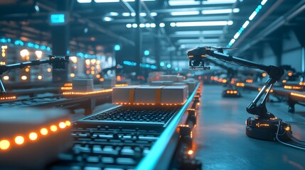 Poster - Highly Efficient Futuristic Warehouse with Robotic Automation and Synchronized Logistics
