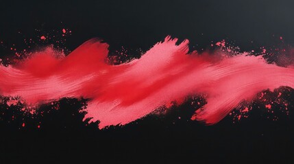 Poster - Abstract painting featuring a soft, reddish brushstroke on a dark background.