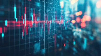 Poster - Abstract representation of financial data with graphs and digital elements.
