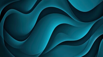 Leinwandbilder - A smooth, abstract design featuring flowing waves in dark blue tones.