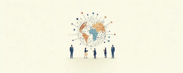 Poster - A simple flat design featuring business people in work attire
