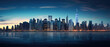 © evening_tao - Majestic Metropolitan Twilight: Urban Skyline Panorama