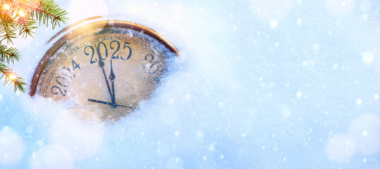 Wall Mural - 2025 happy new year; christmas greeting card design background. xmas holidays eve; party poster, ban