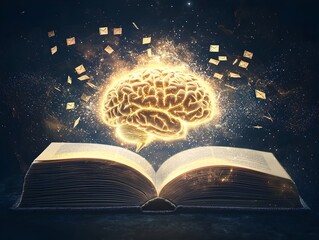 Poster - Glowing Brain Absorbing Knowledge from Open Book Symbolic Concept
