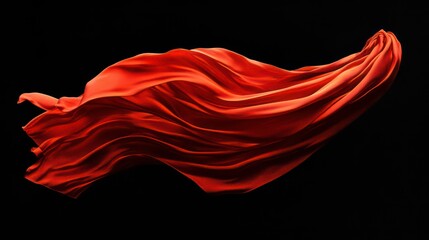 Poster - A flowing piece of silk fabric in rich brown against a black background.