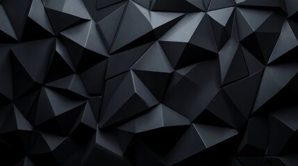 Poster - Abstract black polygonal background with geometric shapes.
