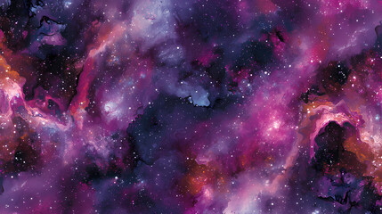 Canvas Print - Abstract cosmic background with colorful nebulae, stars, and galaxies in a vast universe, perfect for space and science-themed projects. Cosmic. Illustration