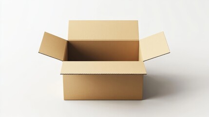Poster - A simple brown cardboard box with the flaps open. This is an excellent option for shipping products.