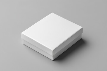 Poster - White cardboard box mockup isolated on grey background. Perfect for your design project.